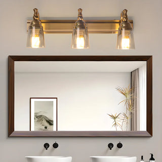 ZOWALA - Elegant Brass Geometric 3 Light Bathroom Vanity Image - 2