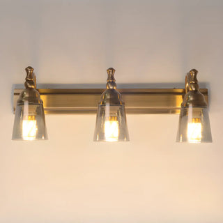 ZOWALA - Elegant Brass Geometric 3 Light Bathroom Vanity Image - 6