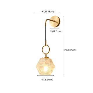 ZOWALA - Hardwired Elegant Brass Geometric Glass Wall Light Image - 17