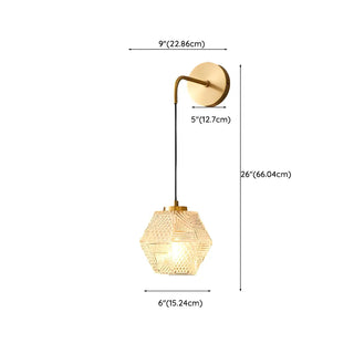 ZOWALA - Hardwired Elegant Brass Geometric Glass Wall Light Image - 18