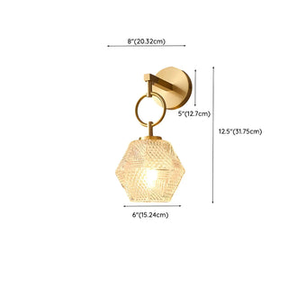 ZOWALA - Hardwired Elegant Brass Geometric Glass Wall Light Image - 19