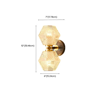 ZOWALA - Hardwired Elegant Brass Geometric Glass Wall Light Image - 21