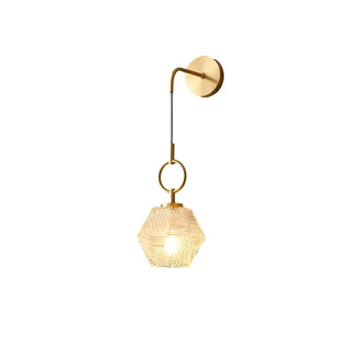 ZOWALA - Hardwired Elegant Brass Geometric Glass Wall Light Image - 6
