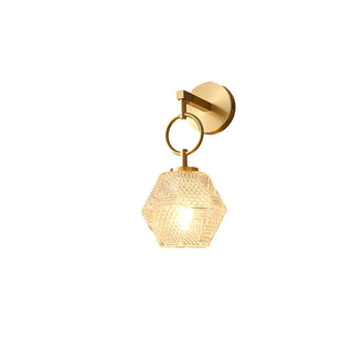 ZOWALA - Hardwired Elegant Brass Geometric Glass Wall Light Image - 8