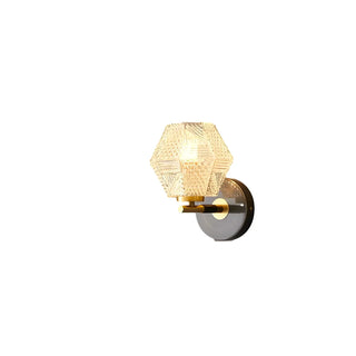 ZOWALA - Hardwired Elegant Brass Geometric Glass Wall Light Image - 9