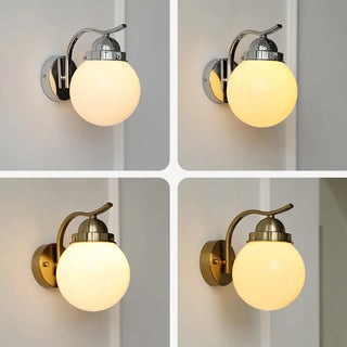 Minimalist Globe Glass Shade Brass Metal Wall Sconce Zawala Image - 13