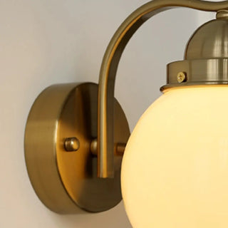Minimalist Globe Glass Shade Brass Metal Wall Sconce Zawala Image - 14