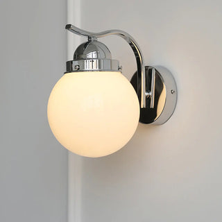 Minimalist Globe Glass Shade Brass Metal Wall Sconce Zawala Image - 4