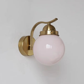 Minimalist Globe Glass Shade Brass Metal Wall Sconce Zawala Image - 7