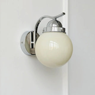Minimalist Globe Glass Shade Brass Metal Wall Sconce Zawala Image - 8