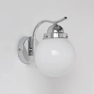 Minimalist Globe Glass Shade Brass Metal Wall Sconce Zawala Image - 9