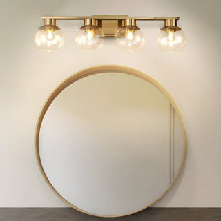 Elegant Brass Globe 4 Light Bathroom Vanity Light  Zawala Image - 2