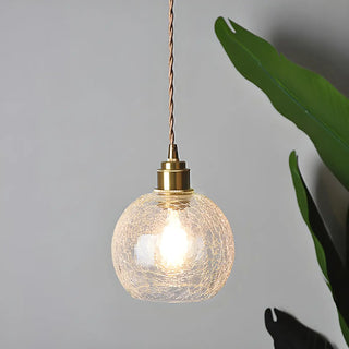 ZOWALA -  Modern Globe Crackle  Clear Glass Pendant Light Image - 10