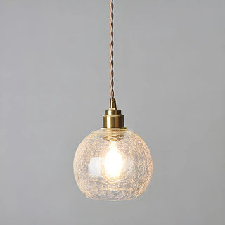 ZOWALA -  Modern Globe Crackle  Clear Glass Pendant Light Image - 11
