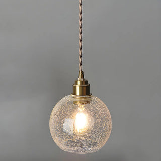 ZOWALA -  Modern Globe Crackle  Clear Glass Pendant Light Image - 12