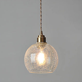 ZOWALA -  Modern Globe Crackle  Clear Glass Pendant Light Image - 13