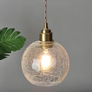 ZOWALA -  Modern Globe Crackle  Clear Glass Pendant Light Image - 14