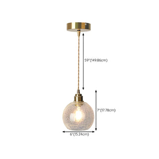 ZOWALA -  Modern Globe Crackle  Clear Glass Pendant Light #size