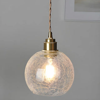 ZOWALA -  Modern Globe Crackle  Clear Glass Pendant Light Image - 5