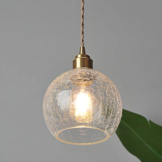 ZOWALA -  Modern Globe Crackle  Clear Glass Pendant Light Image - 6