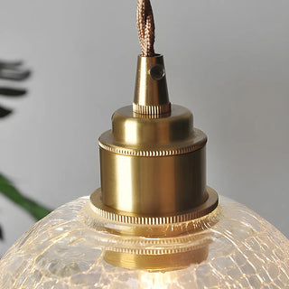 ZOWALA -  Modern Globe Crackle  Clear Glass Pendant Light Image - 8