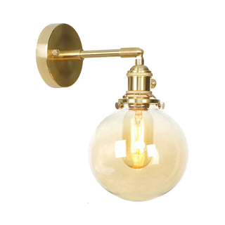 ZOWALA - Elegant Brass Globe Glass LED Wall Sconce Image - 4