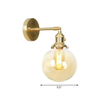 ZOWALA - Elegant Brass Globe Glass LED Wall Sconce #size