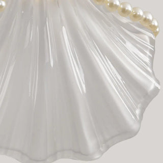 Elegant Modern Bedroom Shell Glass Pendant Light Zawala Image - 12