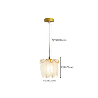 Elegant Modern Bedroom Shell Glass Pendant Light Zawala #size