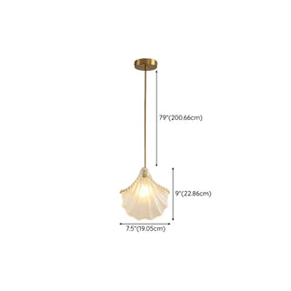 Elegant Modern Bedroom Shell Glass Pendant Light Zawala Image - 17