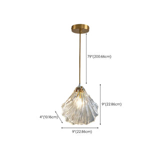 Elegant Modern Bedroom Shell Glass Pendant Light Zawala Image - 18