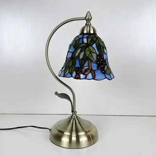 Elegant Tiffany Tapered Glass Shade Metal Table Lamp Zawala Image - 14