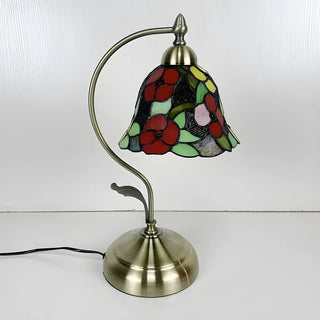 Elegant Tiffany Tapered Glass Shade Metal Table Lamp Zawala Image - 17