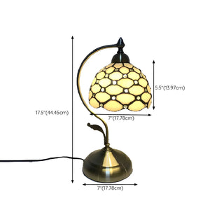 Elegant Tiffany Tapered Glass Shade Metal Table Lamp Zawala Image - 24