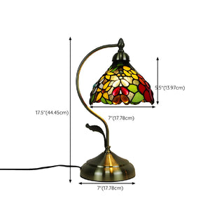 Elegant Tiffany Tapered Glass Shade Metal Table Lamp Zawala Image - 25