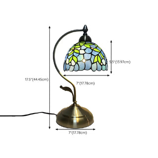 Elegant Tiffany Tapered Glass Shade Metal Table Lamp Zawala Image - 26