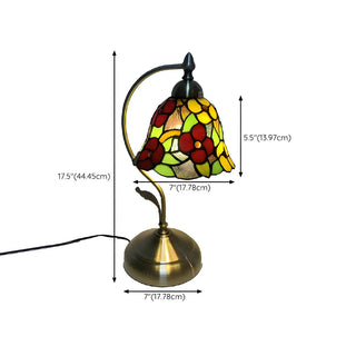 Elegant Tiffany Tapered Glass Shade Metal Table Lamp Zawala Image - 27