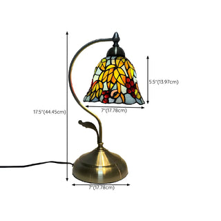 Elegant Tiffany Tapered Glass Shade Metal Table Lamp Zawala Image - 28