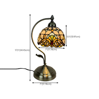 Elegant Tiffany Tapered Glass Shade Metal Table Lamp Zawala Image - 29