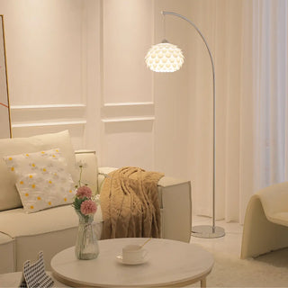 Elegant Chrome Base Flower Metal LED Floor Lamp Zawala Image - 3