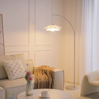 Elegant Chrome Base Flower Metal LED Floor Lamp Zawala Image - 7