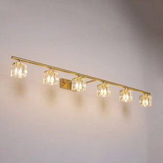 ZOWALA - Elegant Gold 5-Light Crystal Vanity Fixture Light Image - 12