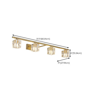 ZOWALA - Elegant Gold 5-Light Crystal Vanity Fixture Light #size