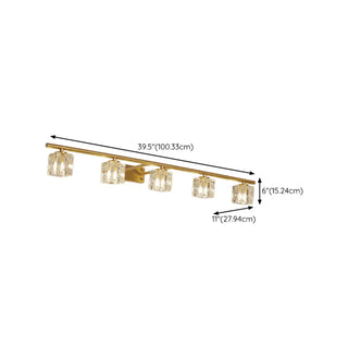 ZOWALA - Elegant Gold 5-Light Crystal Vanity Fixture Light Image - 18