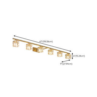 ZOWALA - Elegant Gold 5-Light Crystal Vanity Fixture Light Image - 19