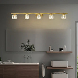ZOWALA - Elegant Gold 5-Light Crystal Vanity Fixture Light Image - 3