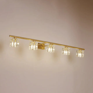ZOWALA - Elegant Gold 5-Light Crystal Vanity Fixture Light Image - 8