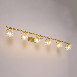 ZOWALA - Elegant Gold 5-Light Crystal Vanity Fixture Light Image - 9