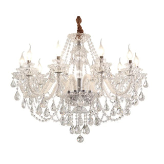 ZOWALA - Crystal Clear Living Room Adjustable Candelabra Chandelier Image - 10