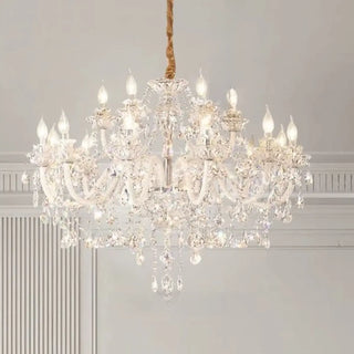 ZOWALA - Crystal Clear Living Room Adjustable Candelabra Chandelier Image - 11